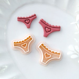 Cute Little Panties Valentines Day Polymer Clay Cutters | Valentines Stud Earring Cutters | Jewelry Making | Love Clay Cutters