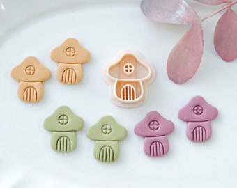 Mushroom House Polymer Clay Cutter | Fall Autumn Clay Earring Molds | Jewelry Making Tools