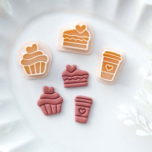 Coffee Cupcake Polymer Clay Cutters: Earring Jewelry Making Tools