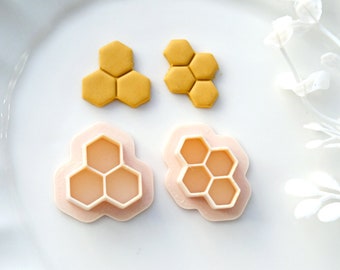 Honeycomb Clay Cutters | Spring Stud Earring Polymer Clay Cutters | Boho Earring Cutters | Clay Tools