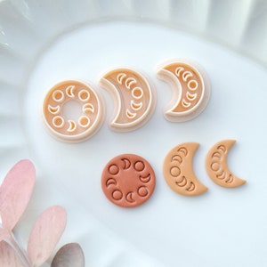 Moon Phases Clay Cutters Set: Polymer Clay Earring Jewelry Making