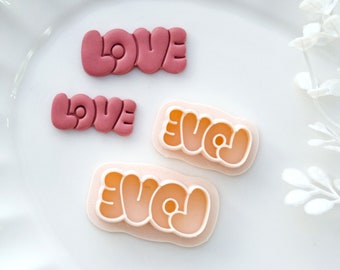 Love Schriftzug Valentinstag Polymer Clay Ausstechformen | Love Clay Ohrring Ausstecher | Süße Ausstecher für Clay Ohrringe | Schmuckschneider