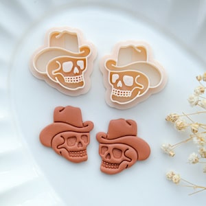 Cowboy Skull Polymer Clay Cutters | Halloween Clay Cutters | Clay Earring Cutters | Polymer Clay Cutter for Jewelry Making