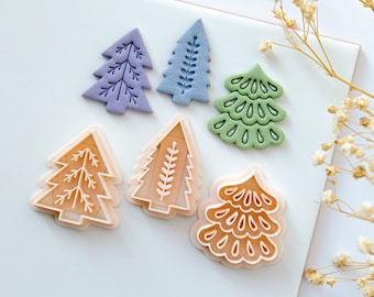 Christmas Tree Polymer Clay Cutters | Winter Holiday Clay Earring Mold | Jewelry Making Tools