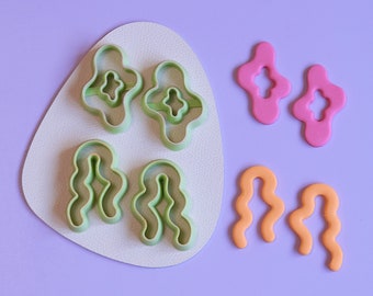 Organic Shaped Donut Polymer Clay Cutters | Funky Clay Earring Cutters | U Shaped Cutters Set | Polymer Clay Tools Supplies