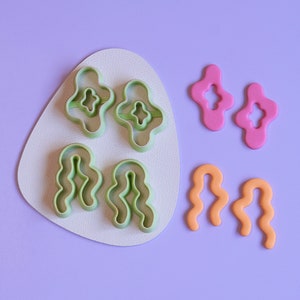 Bio Ohrring Ausstecher aus Polymer Clay: Funky Donut & U Form