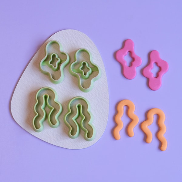 Organic Shaped Donut Polymer Clay Cutters | Funky Clay Earring Cutters | U Shaped Cutters Set | Polymer Clay Tools Supplies