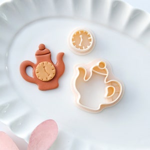 Fairy Teapot and Clock Clay Cutters Polymer Clay Cutter Clay Earring Cutters Jewelry Making Kits Clay Supplies image 1