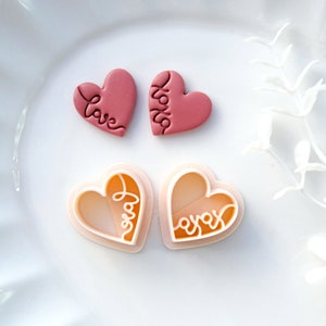 Love Heart Valentines Polymer Clay Cutters | XOXO Clay Cutters | Love Conversation Heart Stud Earring Clay Cutter