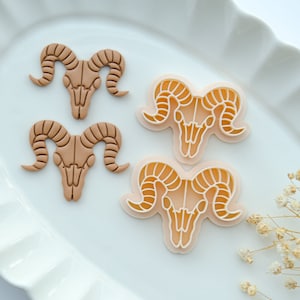 Ram Skull Polymer Clay Cutters | Halloween Clay Cutters | Animal Skull Clay Cutters | Earring Making | Polymer Clay Tools