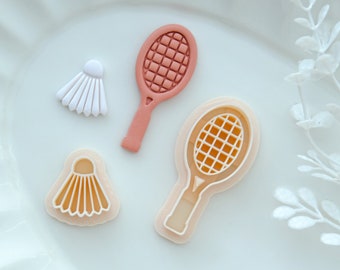 Coupeurs d'argile polymère de badminton | Coupeurs d'argile de sport | Coupe-boucles d'oreilles mignon | Coupeur d'argile à gaufrer | Outils d'argile