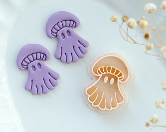 Mushroom Ghost Halloween Clay Cutters | Polymer Clay Cutters | Fall Clay Cutters | Embossing Cutter | Earring Making