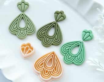 Scalloped Polymer Clay Cutters |  Boho Clay Cutters | Embossing Detailed Clay Cutters | Clay Earring Cutters | Clay Cutter Set