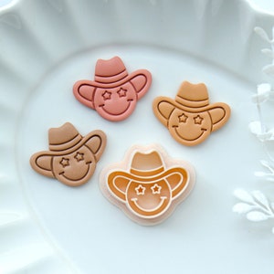 Cowboy Smiley Face Clay Cutters | Western Polymer Clay Cutters | Clay Earring Cutters | Jewelry Making