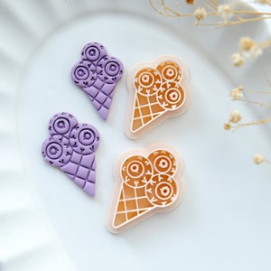 Spooky Eyeballs Ice Cream Polymer Clay Cutters | Halloween Clay Cutters | Halloween Earring Jewelry Making | Clay Tools | Embossing Cutters