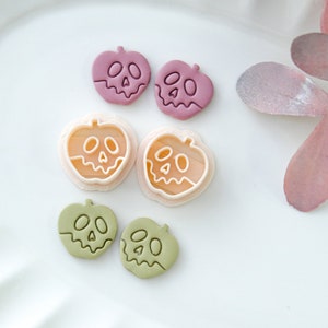 Halloween Skull Clay Cutters | Fall Polymer Clay Stud Earring Cutters Set | Unique Designs