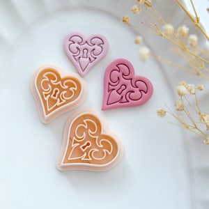Heart Lock Valentines Clay Cutters | Valentines Polymer Clay Cutters for Jewelry Making | Clay Tools | Clay Earrings Cutter