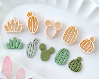 Cactus Polymer Clay Cutters | Botanical Clay Earring Molds | Jewelry Making Tools