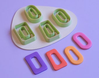 Donut Polymer Clay Cutters | Oval Rectangle Clay Cutters | Hoop Earring Cutters