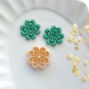 Coupeurs d’argile de trèfle à quatre feuilles | Coupe-argile polymère trèfle de la Saint-Patrick | Coupe-boucles d'oreilles | Fabrication de bijoux