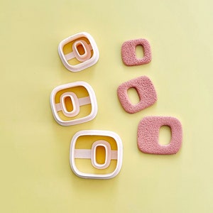Square Donut Polymer Clay Cutters | Retro Geometric Clay Cutters | Small Cutters | Clay Earring Cutters