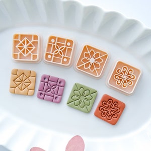Floral Tile Polymer Clay Cutters | Detailed Clay Earring Cutters | Jewelry Making | Clay Tools