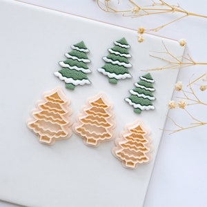 Christmas Tree Clay Cutters | Winter Snow Tree Polymer Clay Cutters | Embossing Cutter | Earring Cutters | Clay Tools