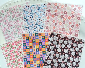 Floral Image Transfer Paper: Water Soluble for Polymer Clay (10x13cm)