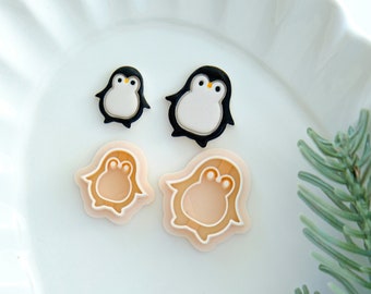 Pinguin Weihnachten Ausstecher | Polymer Clay Ausstechformen | Ton Ohrring Ausstecher | Ausstecher | Schmuckherstellung | Tonwerkzeuge