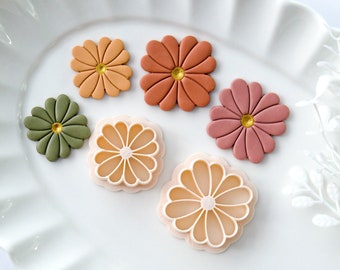 Embossing Flower Clay Cutters | Floral Polymer Clay Cutters | Boho Earring Clay Cutter | Jewelry Making | 3D Printed Cutters