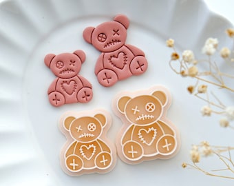 Halloween Voodoo Bear Clay Cutters | Halloween Polymer Clay Cutters | Embossing Cutter | Earring Making