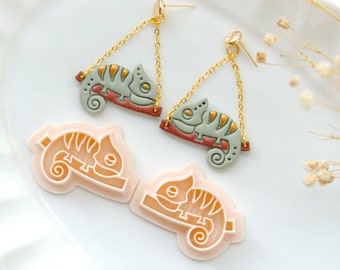 Chameleon Polymer Clay Cutters | Animal Clay Earring Jewelry Molds