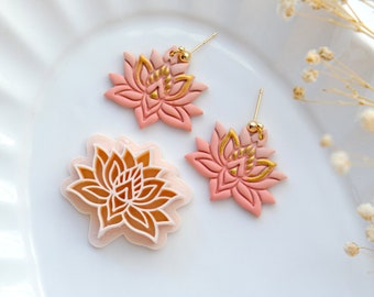 Lotus Polymer Clay Cutters | Spring Boho Clay Earring Molds | Jewelry Making Tools
