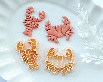 Crab & Lobster Polymer Clay Cutters: Summer Earring Making