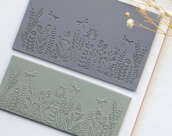 Floral Texture Mat: Polymer Clay Earring Making Tool (6x10cm)