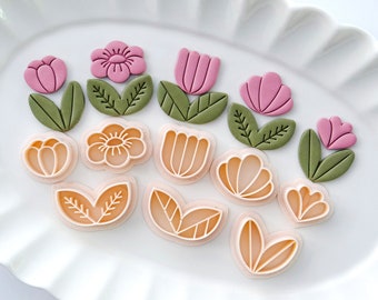 Flower Leaf Polymer Clay Cutters Set | Spring Clay Cutters | Floral Clay Cutters | Earring Jewelry Making