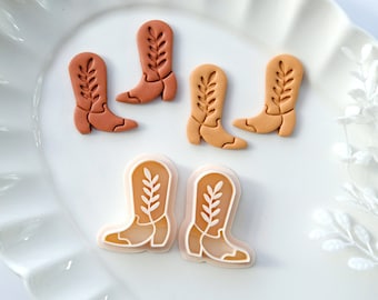 Cowboy Boots Polymer Clay Cutters | Embossing Clay Earring Cutters | Boho Clay Cutters | Western Boots Clay Cutters