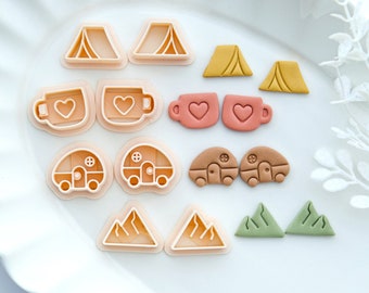 Camping Clay Cutters | Summer Polymer Clay Cutters | Cute Stud Earring Cutters | 3D Printed Cutter | Jewelry Making