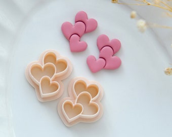 Heart Polymer Clay Cutters | Valentines Clay Earring Mold | Jewelry Making Tools