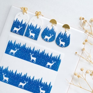 Winter Clay Transfer Paper Christmas Image Transfer Sheet for Polymer Clay Earrings image 2