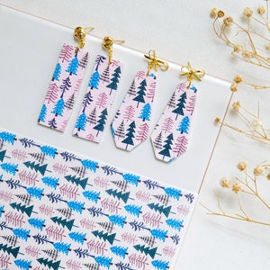 Christmas Tree Clay Transfer Paper | Winter Image Transfer Sheet for Polymer Clay