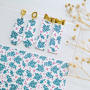 Christmas Clay Transfer Paper | Leaf Image Transfer Sheet for Polymer Clay Earring | Jewelry Making