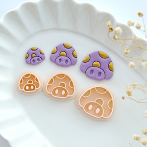 Cute Mushroom Clay Cutters | Fall Polymer Clay Cutters | Embossing Cutters | Clay Earring Cutters | Polymer Clay Supplies