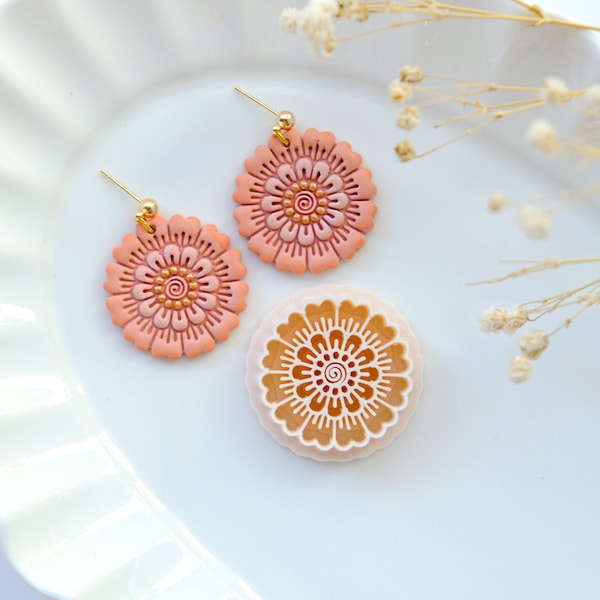 Boho Flower Polymer Clay Cutters | Spring Clay Cutters | Polymer Clay Tool | Clay Earring Cutter | 3d Printed Cutters