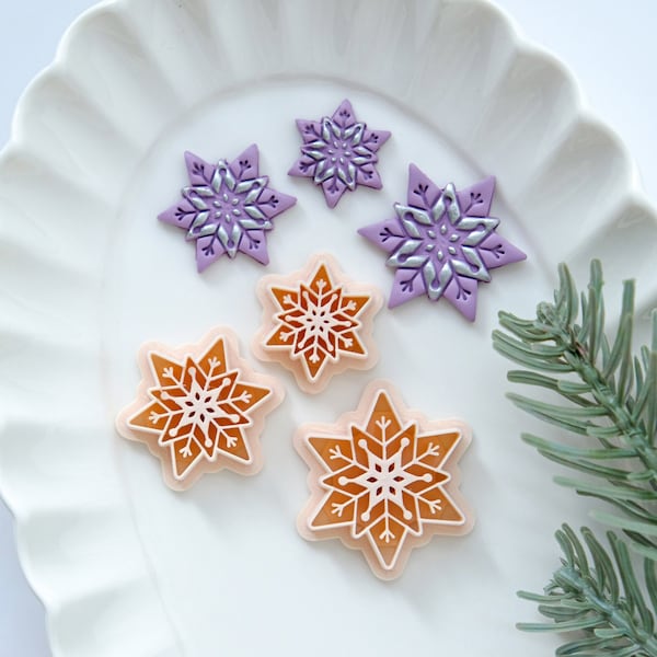 Winter Christmas Clay Cutters | Snowflake Polymer Clay Cutters | Earring Cutters | Jewelry Making | Clay Tools