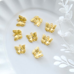 10pcs Gold Plated Brass Butterfly Earring Charms | DIY Accessories for Jewelry Making | DIY Earring Findings