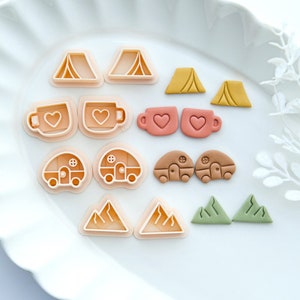 Camping Clay Cutters | Summer Polymer Clay Cutters | Cute Stud Earring Cutters | 3D Printed Cutter | Jewelry Making