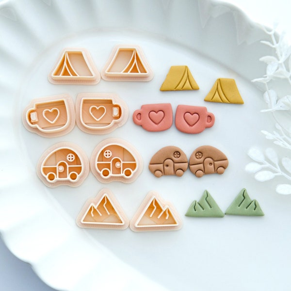 Camping Polymer Clay Cutters | Summer Clay Cutters | Clay Earring Cutters | Clay Cutter Set | Polymer Clay Earring for Earring Making