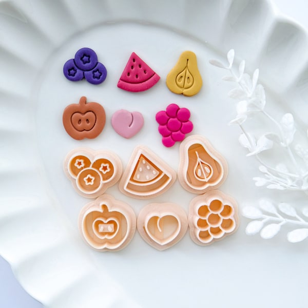 Fruit Stud Polymer Clay Cutters | Summer Clay Cutters | Clay Earring Cutter | Polymer Clay Cutter for Earring Making