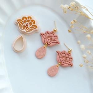 Art Deco Floral Polymer Clay Cutters | Spring Clay Cutters | Clay Earring Cutters | Jewelry Making | 3D Printed Cutters